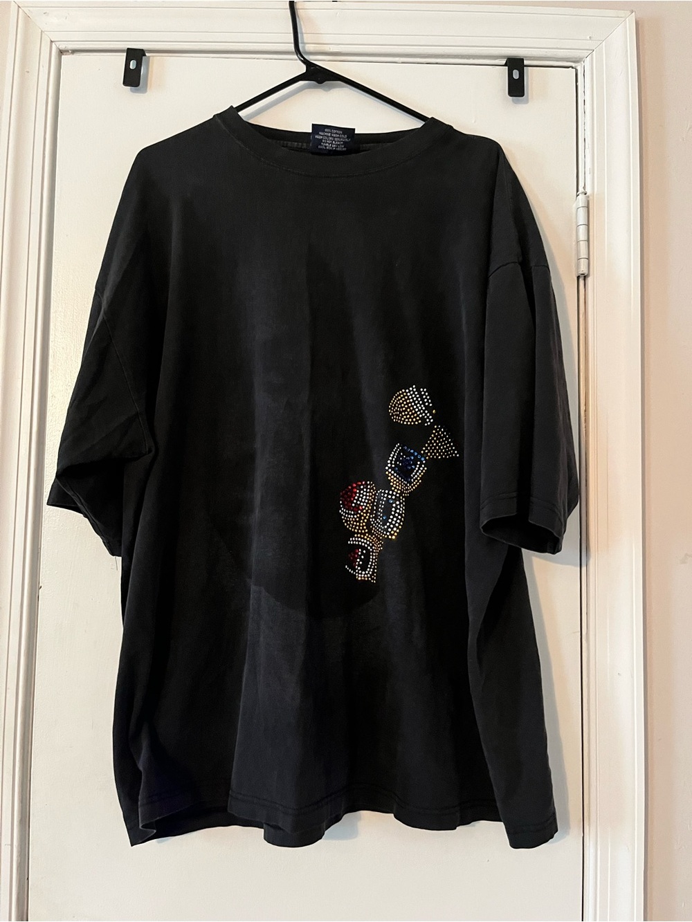Michael Jordan Cypher Black Rhinestone Graphic Tee Men’s 2XL Y2K Streetwear